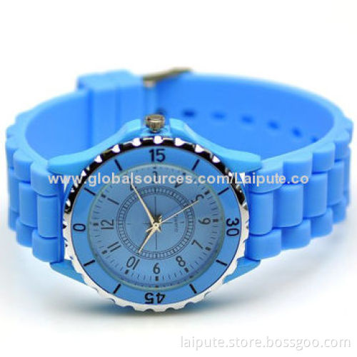 Laipute Blue Classic Women Gifts Stylish Fashion Lady Brand Quartz Round Silicone Watch